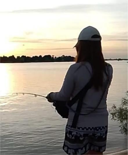 Casting line at dawn