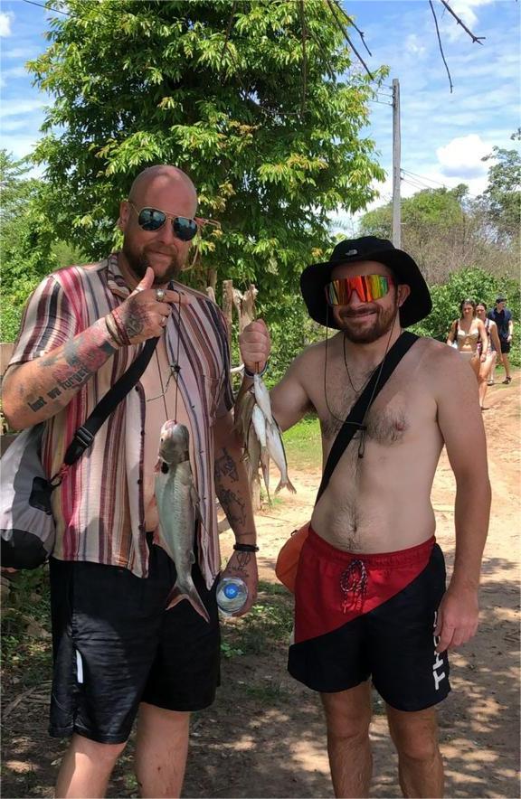 Fishing at riverside